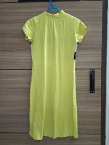 Yellow Striped Casual Dress