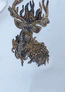 Embroidered White Casual Shirt