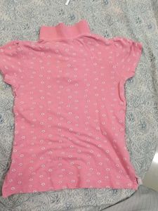 Pink Patterned Polo Shirt