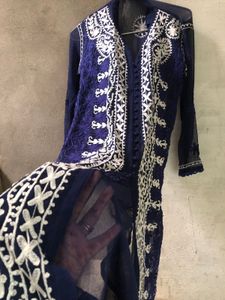 Embroidered Kurta Neavy Blue Lucknowi Kurti