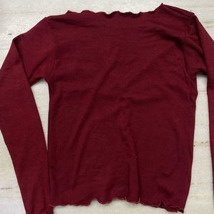 Burgundy Long Sleeve Top