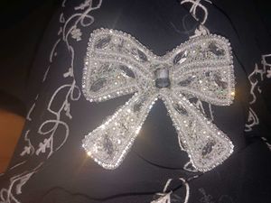 Sparkling Beaded Bow Applique