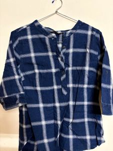 Blue Plaid Top