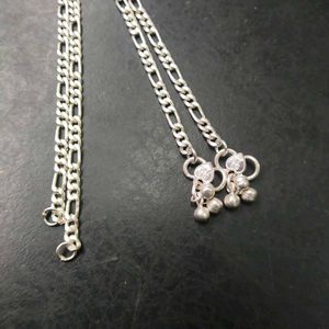 Pure Silver Fancy Figaro Chain Ghungroo Anklets