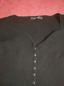 Black Button-Down Top