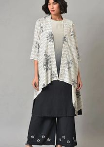 Elegant White Printed Shrug