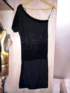 Y2k Sparkly Embelished Black Party Dress | XS