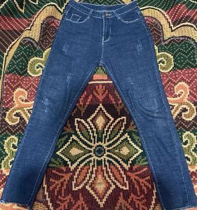 Dark Blue Ribbed Jeans