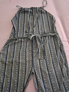 Blue Patterned Jumpsuit
