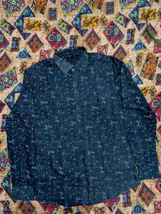 Navy Blue Printed Casual Wear.