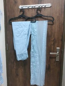 Elegant Light Blue Kurta pant with dupatta set