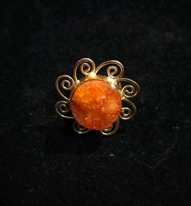 Beautiful Elegent Orange Crystal Stone Ring