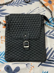 Black Woven Crossbody Bag
