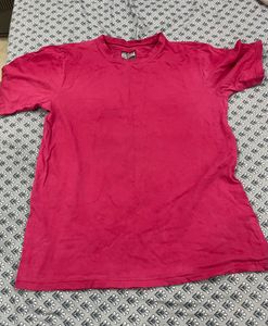 Pink T Shirt With White Shorts