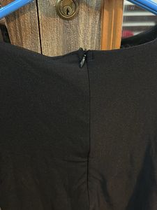 Elegant Black Ruffle Hem Dress