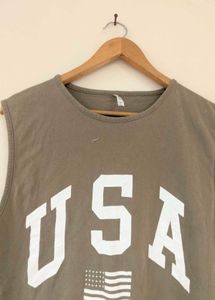 sleeveless branded tshirt for men