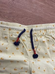 Boys Yellow Printed Shorts