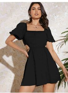 Chic Black Mini Dress - Cutout Detail