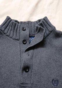 Ralph Lauren Gray Knit Button Sweater