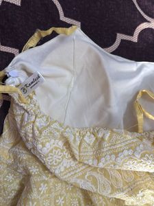 Yellow Chikankari Padded Peplum Top