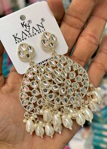 Kundan Chand Bali Earrings