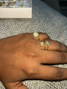 Set of Gold Fashion Rings