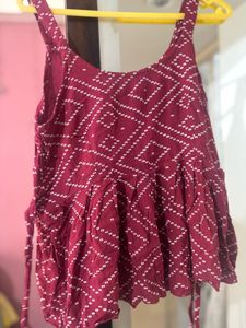 Maroon Print Top