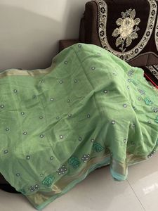 Pista Colour Saree