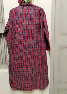 Red Plaid Shirt Dress condition good