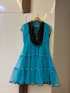 Blue Net Party Dress