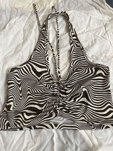 Zebra Print Halter Top