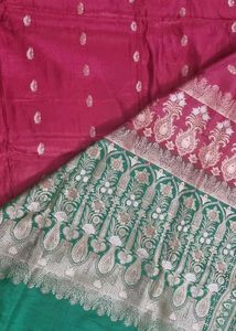 Elegant Green &amp; Red Saree
