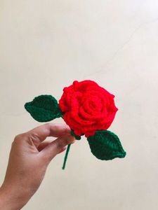 Crochet Red Rose - Handmade