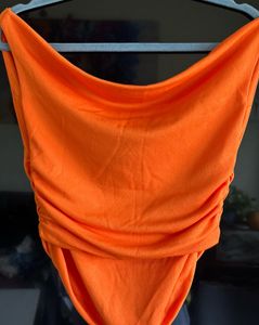 Size - 34 - 36 Uptownie Orange Cowl Neck Top