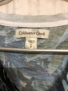 Coldwater Creek Blue Printed Top