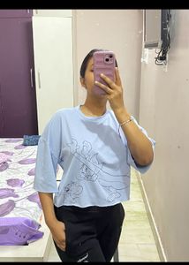 Drop Shoulder Crop T-shirt