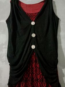 Red and Black Color Dress Used 2 Times
