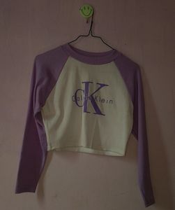 lavender white crop top