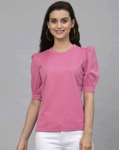 Pink Puff Sleeve Top