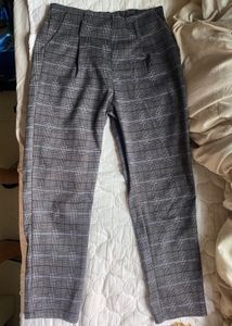 Plaid High-Waisted Pants