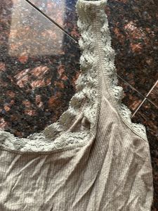 Olive Lace Trim Tank Top