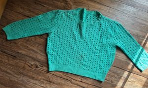 Teal Crop Knit Sweater