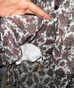 Vintage Floral Print Blouse