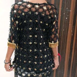 Stiched Kurta Only Black Sequin Work🖤