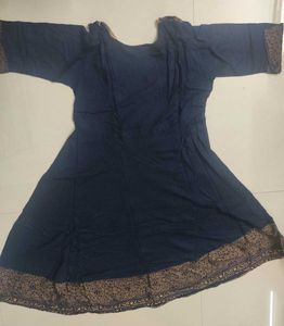 Anarkali Navy Blue Kurta &amp; Dupatta Set