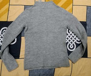 Gray Knit Turtleneck Sweater