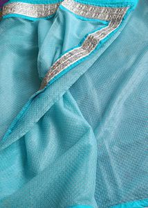 Beautiful Blue Net Saree