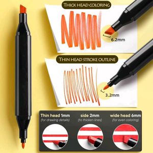 36 Colors Double Tip Marker Set &amp; 6 Pcs Design Pen