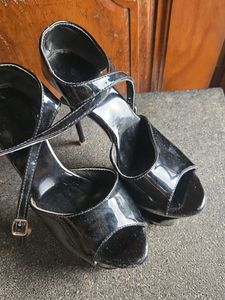Black Platform Pencil Steletoe Heels