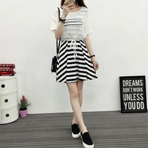 Stripped 2 Piece Korean Dress